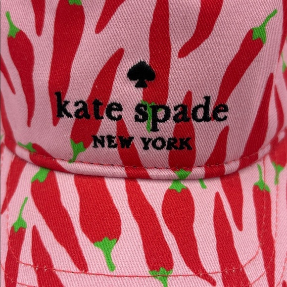 Kate Spade NY Red Pepper Cotton Baseball Cap Hat One Size Pink & Red NEW NWT! main image 9